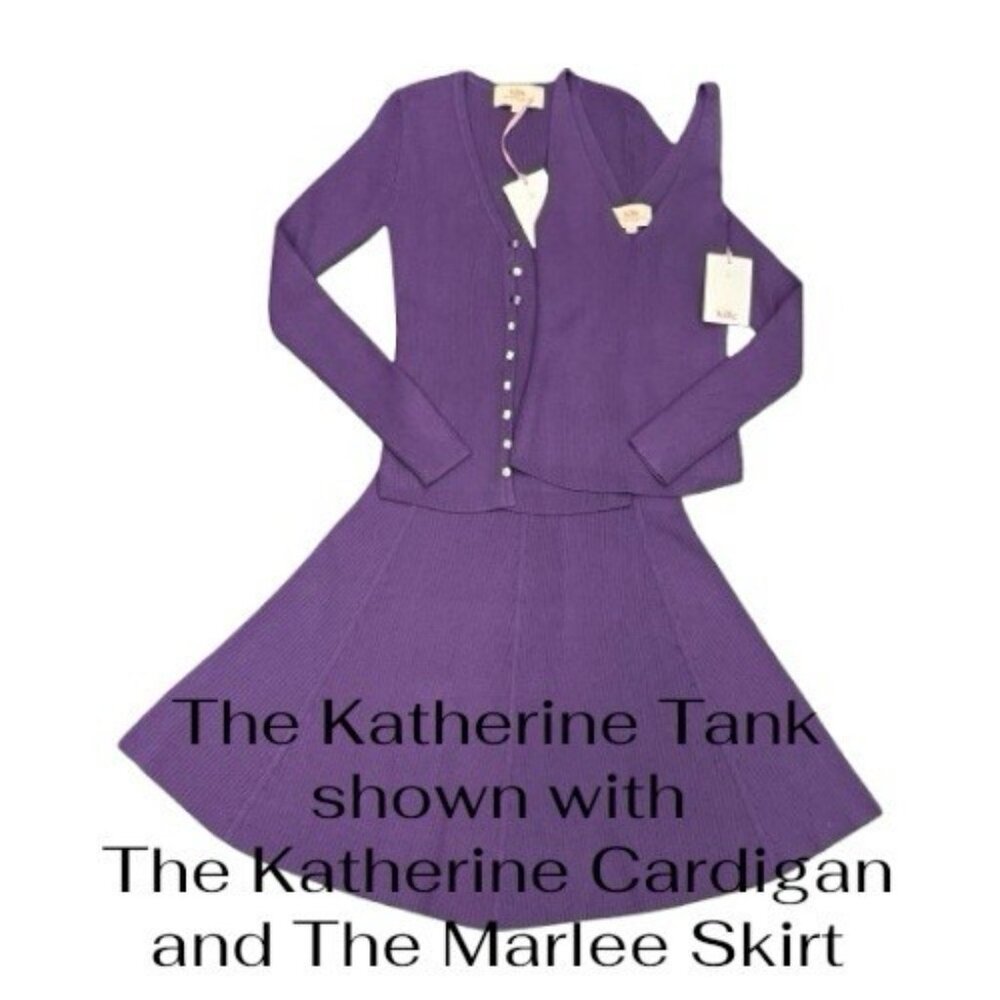 Kilte Collection The Katherine Rib Knit Tank Top size 3 L/XL Plum Purple Rayon - Picture 11 of 11